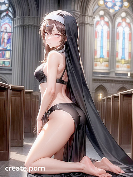 Nun with Long Dick and Rounded Ass in Sinful Hentai AI Image