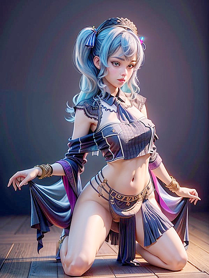 Hoshimachi Suisei's Navel Tempts in an Arabian Whorehouse Hentai Adventure