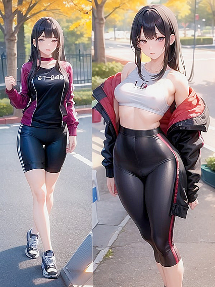 Seductive Poses in Sexy Workout Clothes for Steamy Hentai Fun