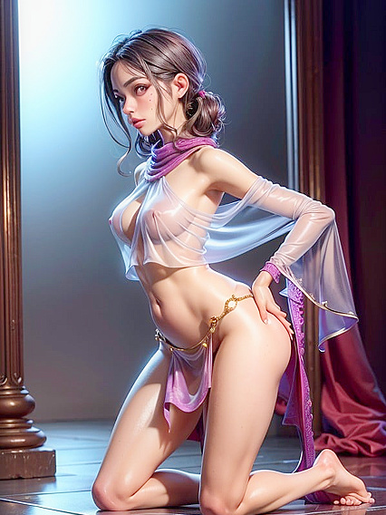 Skinny Belly Dancer Seduces You with Mesmerizing Moves in Hentai Hentai AI Image