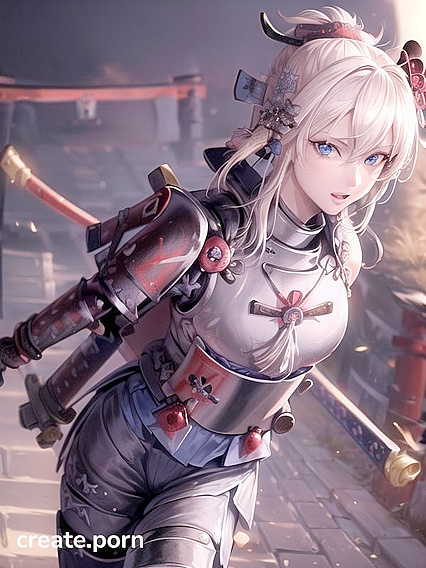Stunning Blue-Eyed Beauty in Standing Front View Hentai AI Image