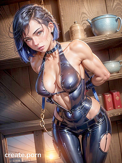 Blue-Haired Beauty in Intense Short-Length Hentai AI Image