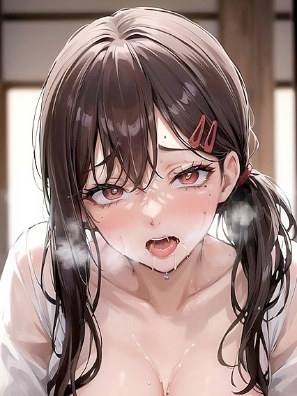 Kobeni Higashiyama's Intense Ahegao Moments in Ultra-Close-Up Hentai AI Image
