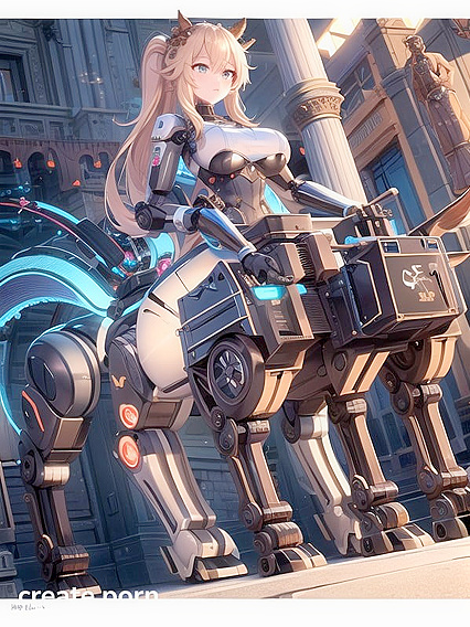 Perfect Face in Robot Armor Takes Onmind-Blowing Straight-On Hentai AI Image