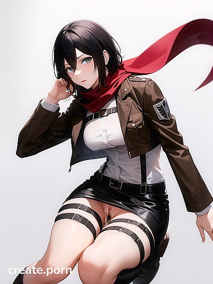 Mikasa Ackerman Enjoying Intense Cumshots and Creamy Creampies in Hentai AI Image