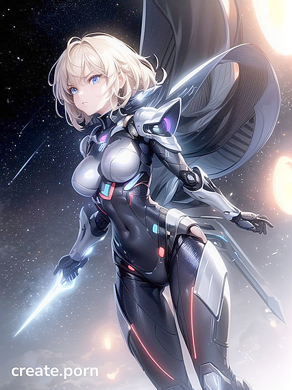 Ultra-Detailed Front View of Armored Robot in Seductive Hentai AI Image
