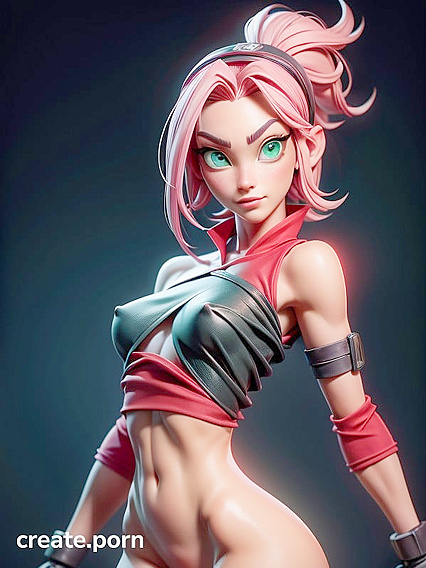Medium-Assed Cartoon Chick Gets Naked for Steamy 3D Hentai AI Image