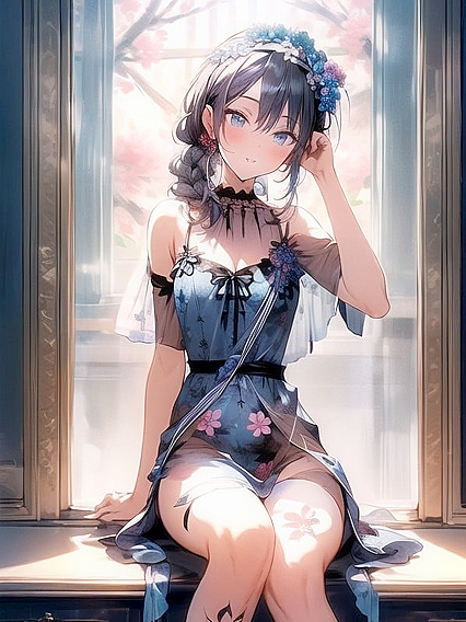 Warm Anime Hentai on the Couch with Seductive Stocking-clad Goddesses