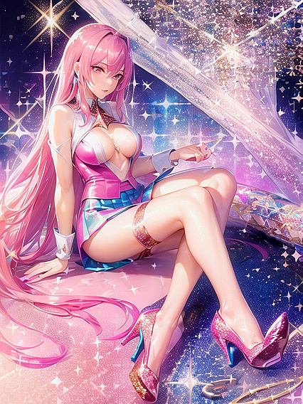 Seductive High Heels and Tight Skirt in Shimmering Hentai Pleasure