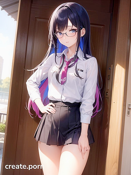 18-Year-Old Girl 18+ Stares Intensely at You in Seductive Hentai AI Image