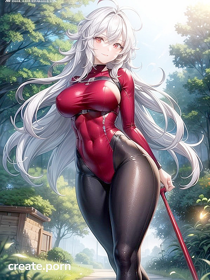 Fit Chick with Wind-Swept Hair and Massive Ass in Hentai AI Image