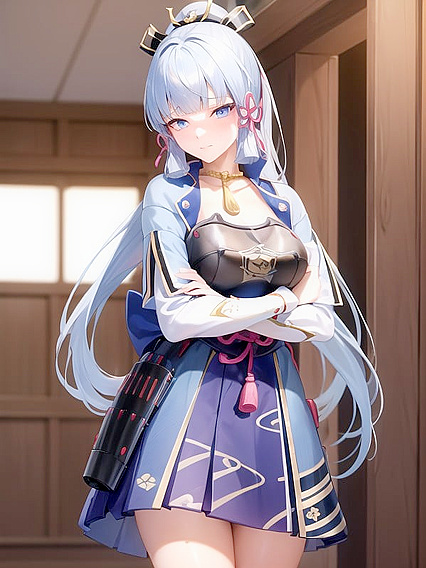 Kamisato Ayaka from Genshin Impact Bound and Pleasured in Steamy Hentai AI Image