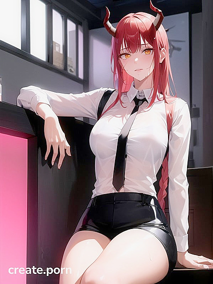 Demon With Crossed Legs Explodes in Intense Hentai Cumshots