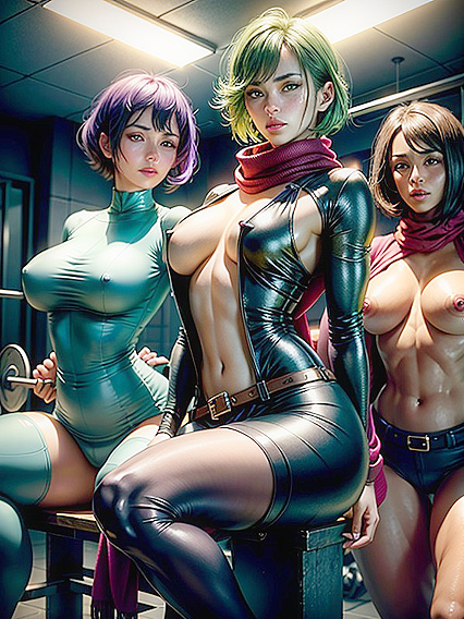 Fit Girl 18+ in Wet, Form-Fitting Clothes Drips Desire in Steamy Hentai AI Image