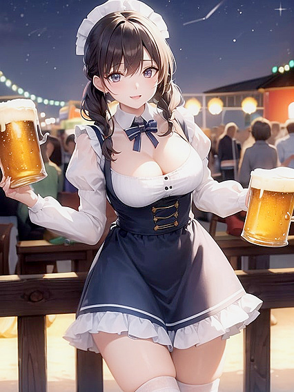 She Wears a Traditional Dirndl at Carnival for Sizzling Hentai AI Image