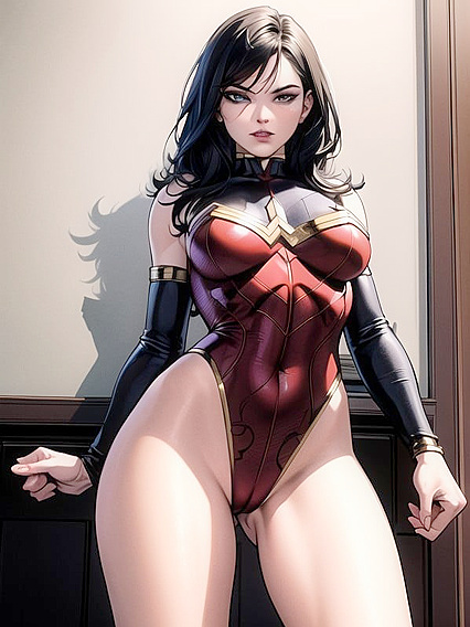 Wonder Woman Gets Bottomed-Up in Steamy Comic Style Hentai AI Image