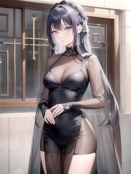 Sheer Dress Seduction in Steamy Hentai AI Image
