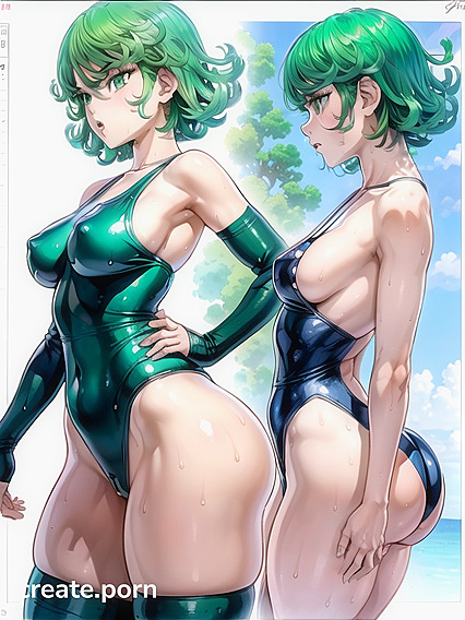 Sweaty Medium Breasts and Thick Thighs in Steamy Hentai AI Image