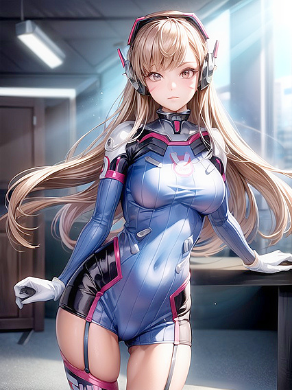 Front View Model Seduces in Steamy  Hentai AI Image