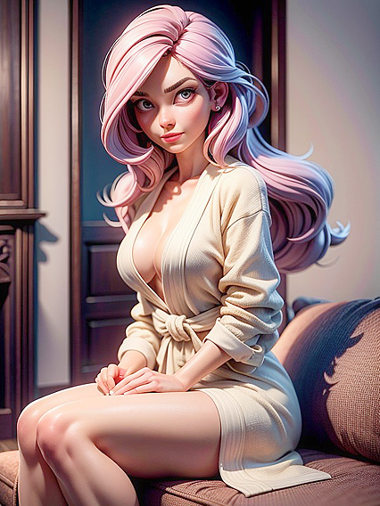 3D Cartoon Girl 18+ Spreads Her Legs in the Living Room for Naughty Hentai Fun