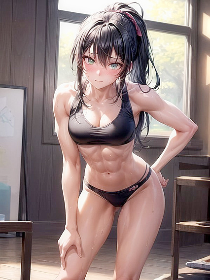 Pale-Skinned Teen 18+ Gets naughty in the Gym for Steamy Hentai AI Image