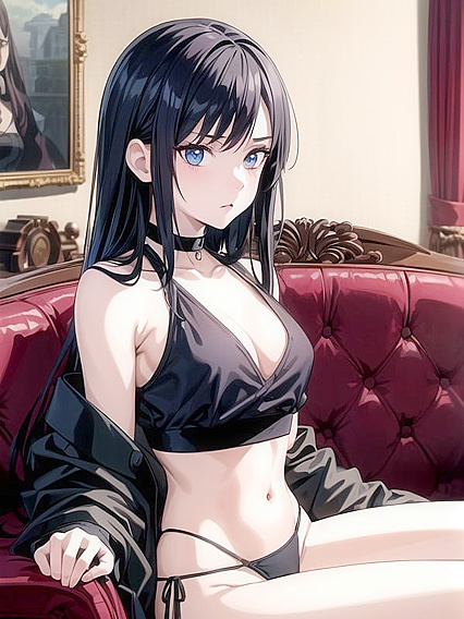 Goth Girl 18+ Choked and Bound in Seductive Thong for Intense Hentai Pleasure