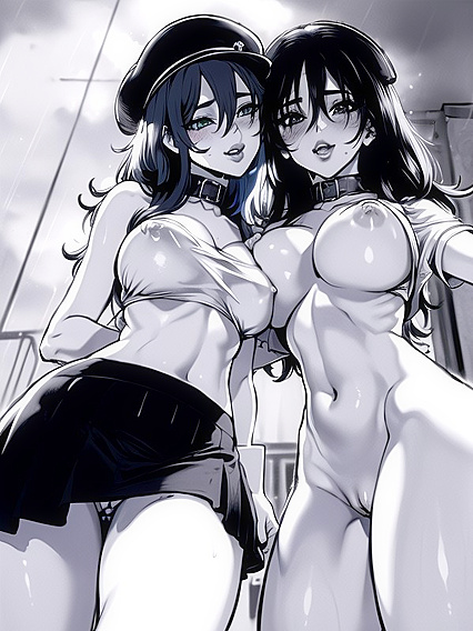 Green-Skinned Model Soaked in Raining hentai Pleasure