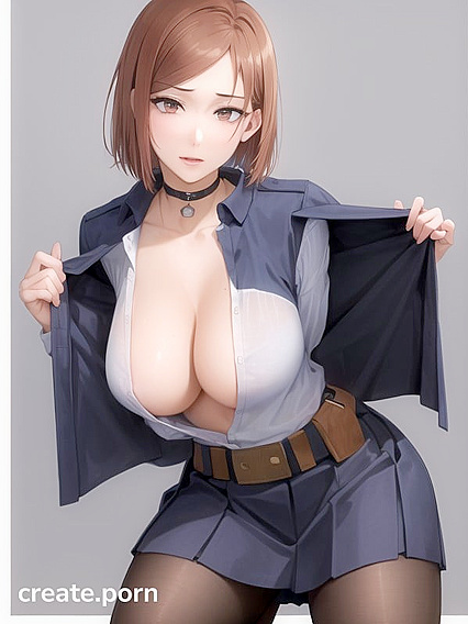 Submissive Cop in Uniform Gets Pleasured in Open-Clothes Hentai AI Image