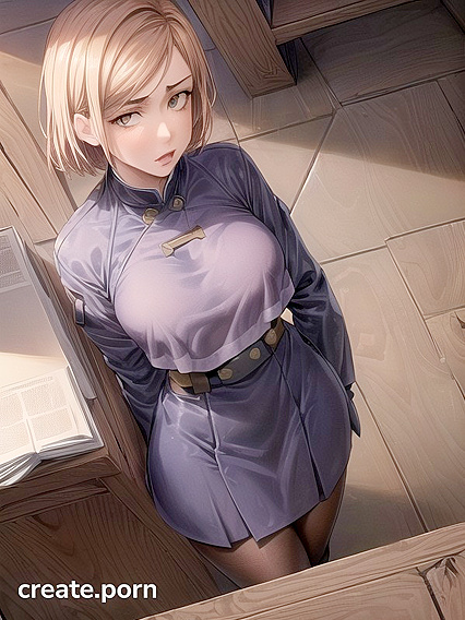 Brunette withLarge Breasts Stands Seductively in steamy Hentai AI Image