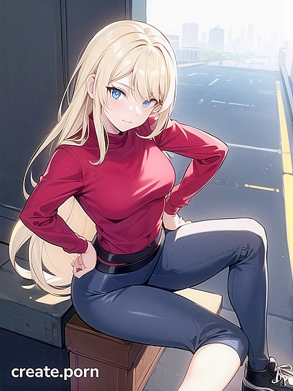 Hot Busty Chick Poses Seductively with Hands on Hips in steamy Hentai AI Image