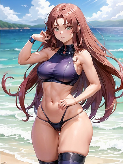 Feel the Sand on Your Skin as the Sunset Over the Ocean in High-Res Hentai Bliss