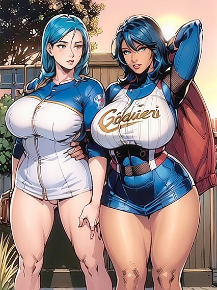 Busty Baseball Babe Shows Off Her Huge Ass in Steamy Hentai AI Image