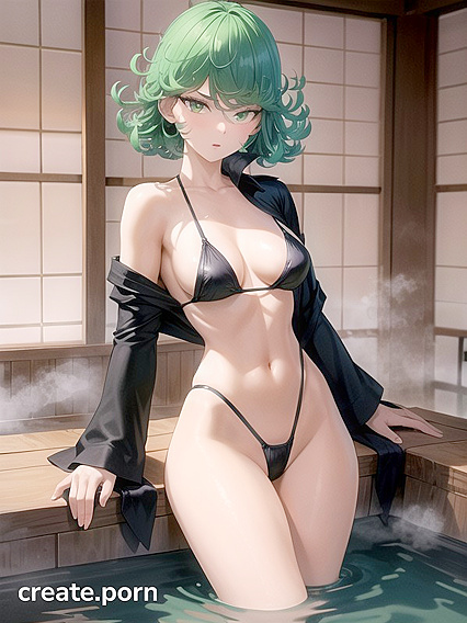 Tatsumaki from One Punch Man Enjoys Steamy Onsen Hentai AI Image