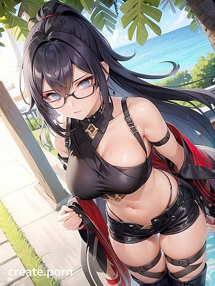 Big Boobs and Curvy Ass with Glasses in Seductive Hentai AI Image