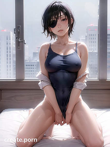 Naked Girl 18+ in Oversized T-Shirt Gets Sexy in Bedroom Hentai AI Image