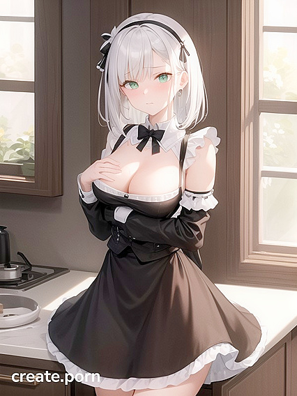 Fit Goddess with Green Eyes Seduces in theKitchen forSTEAMY Hentai Fun