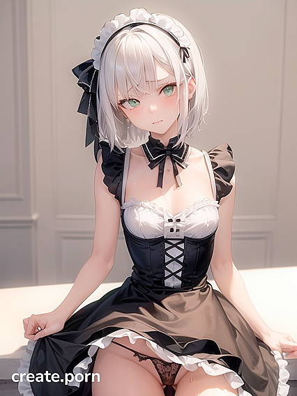 Green-Eyed Beauty Blushes While Staring Intensely at You in This hentai AI Fantasy
