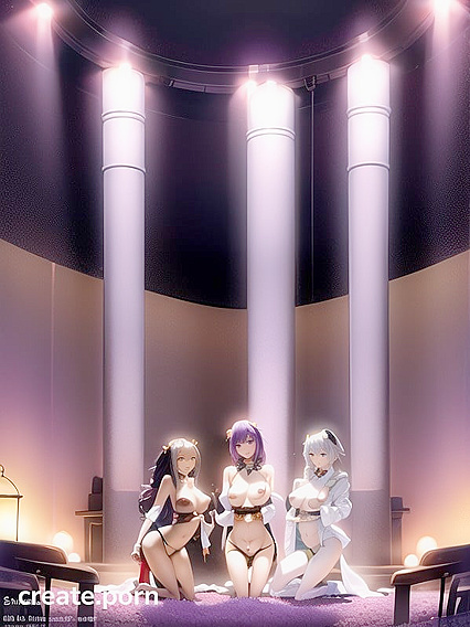 Purple-Eyed Vixens Show Off Their Curves with Seductive Poses in Steamy Hentai AI Image