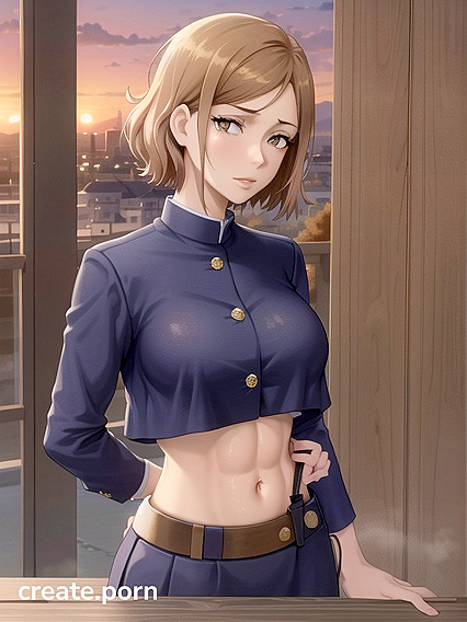 Naked Messy-Haired Beauty Basks in Sunset During Intense Hentai Session