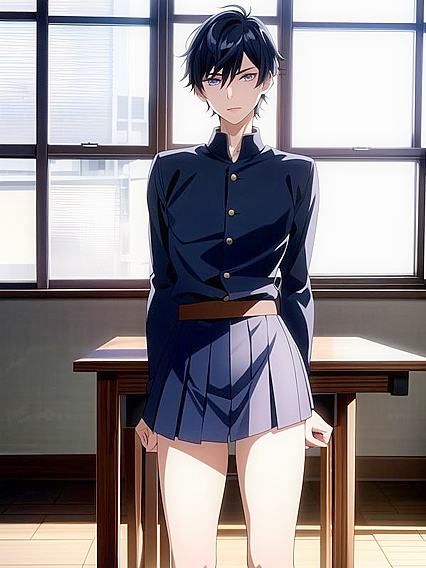 Boy 18+ and Man Standing in Classroom for Steamy Hentai AI Image