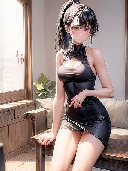 Muscular Stud Takes with Perfect Ponytail in Steamy Hentai AI Image