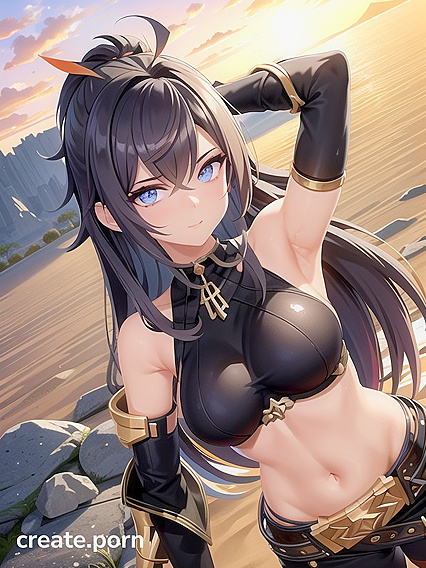 Dehya from Genshin Impact Strips Down in Armor for Explicit Hentai AI Image