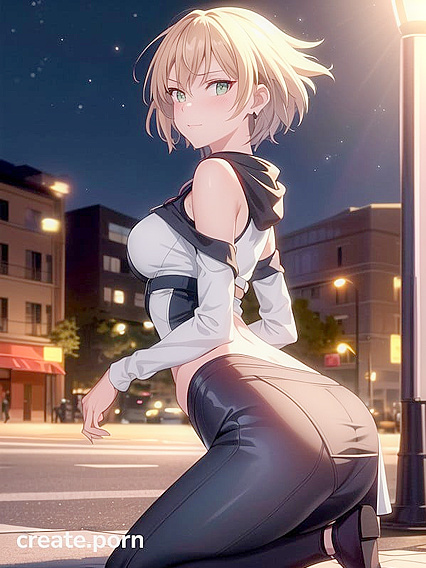 Big Breasted Babe in Leggings Stares Seductively at You in Steamy Hentai AI Image