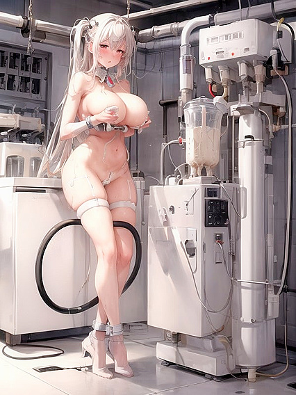 Hands-On Fun with a Naked Girl 18+ and a Milk Machine in Steamy Hentai AI Image