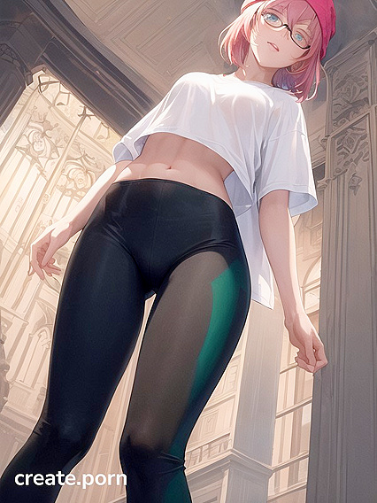 Hentai Girl 18+ with Big Round Glasses Gets Wild in Steamy AI Porn Image