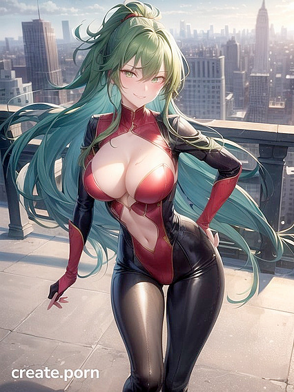 Devilish Pleasures - Long Dark Green Hair in Sinful Hentai AI Image
