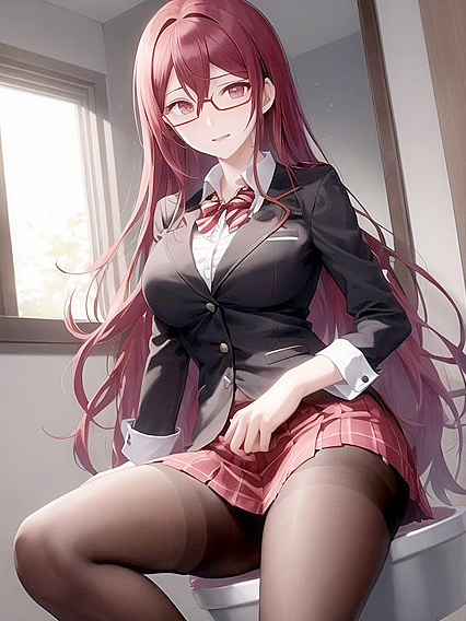 Touko Fukawa from Danganronpa Wears Round Glasses for Steamy Yandere Hentai AI Image