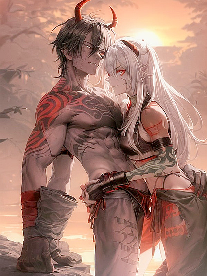 Slim and Inked - Black Sport Bra Babe with Rune Tattoos in Hentai AI Image