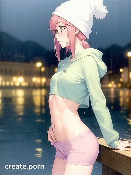 Hentai Chick with Big Circular Glasses Gets naughty in Steamy Hentai AI Image Image