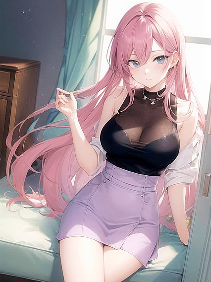 Pastel-Colored Anime Beauty in Vibrant Hentai AI Image